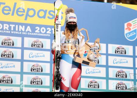 Corinne SUTER (SUI) während der FIS Alpine Ski World Championships Cortina 2021, Damen-Abfahrt am 13. Februar 2021 in Cortina D’Ampezzo, Italien, Ph Stockfoto