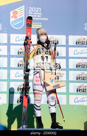 Kira WEIDLE (GER) während der FIS Alpine Ski World Championships Cortina 2021, Damen-Abfahrt am 13. Februar 2021 in Cortina D’Ampezzo, Italien, Foto Stockfoto