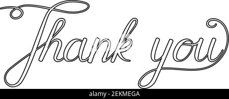 Vielen Dank Kalligraphie Schriftzug für Wertschätzung Karte in Vektor-Umriss Stock Vektor