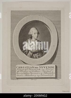 Meno Haas (1752-1833); Thomas Bruun (1742-1800), Christian VII., 1777 Stockfoto