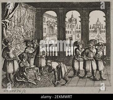 J. Muller (1700-1700), Illustration Til Adam Olearius, 'Persisches Rosenthal eines bedeutungsvollen Dichters Schich Saadi [...]', Schleswig 1660, 1660 Stockfoto