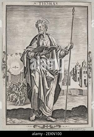 Nicolaes De Bruyn (1571-1656), Sankt Thomas, um 1600 Stockfoto