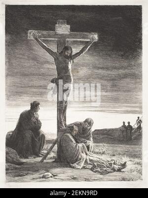 Carl Bloch (1834-1890), Christus am Kreuz, 1884 Stockfoto