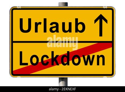 Symbolbild Ende vom Lockdown und ab in den Urlaub Stockfoto