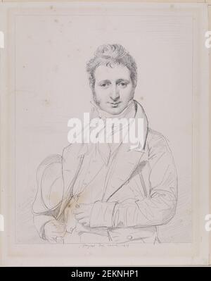 Jean-Auguste-Dominique Ingres (1780-1867), Porträt der Værutemaler und Graphik Jean-Charles-Chrysostome Pecarman, Baron de Vèze (1788-1854), 1815 Stockfoto