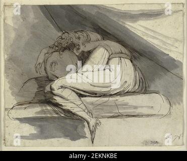 Johann Heinrich Füsli (1741-1825), sitzend, Tiegelfrau, 1778 Stockfoto
