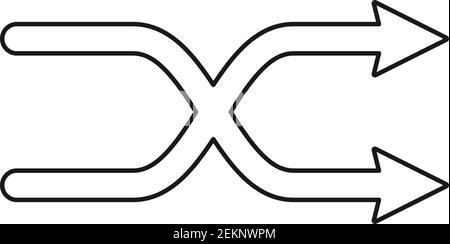 Shuffle Playlist-Taste oder Zufallszyklus Audio-Steuerung in Vektor Symbol Stock Vektor