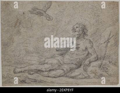 Bartolome Esteban Murillo (1618-1682), der Rabe bringt Brot zum Einsiedler St. Paul, 1617-1682 Stockfoto