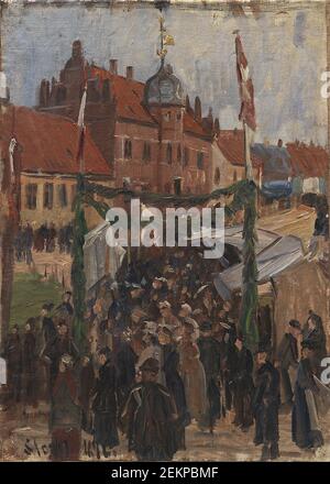 Albert Gottschalk (1866-1906), Markt am Stege Torv, 1892 Stockfoto