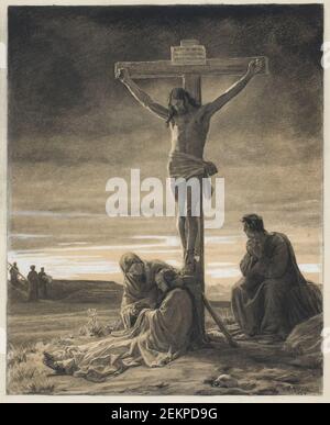 Carl Bloch (1834-1890), Christus am Kreuz, 1884 Stockfoto