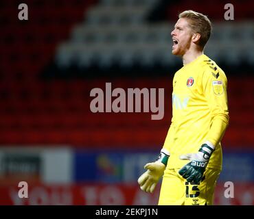 Woolwich, Großbritannien. Februar 2021, 23rd. WOOLWICH, Vereinigtes Königreich, FEBRUAR 13: Charlton Athletic Ben Amos während Sky Bet League One zwischen Charlton Athletic und Burton Albion2at The Valley, Woolwich auf 23rd Februar, 2021 Credit: Action Foto Sport/Alamy Live News Stockfoto