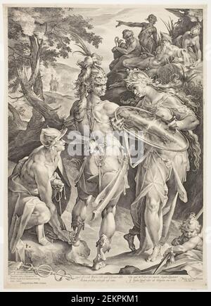 Jan Harmensz. Muller (1571-1628); Bartholomeus Spring (1546-1611), Perseus Equipped by Minerva and Merkur, 1604 Stockfoto