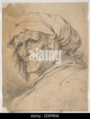 Thomas Worlidge (1700-1766), Kopf einer alten Frau, 1700-1766 Stockfoto