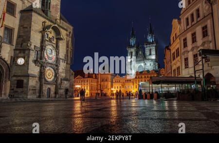 Ansicht der astronomischen Uhr auf dem Altstädter Ring, Prag, Tschechische republik Stockfoto