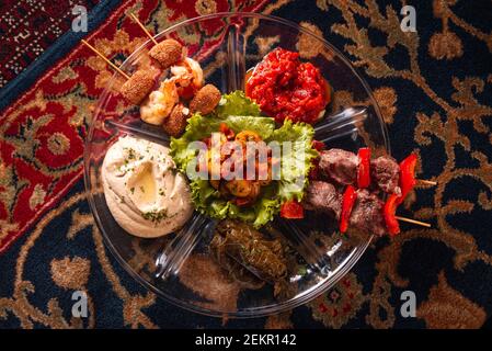 Gerichte aus dem Nahen Osten. Arabische Küche. Stockfoto
