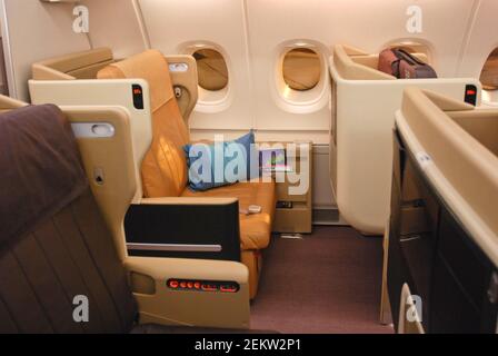 Singapore Airlines Business Class-Kabine Stockfoto