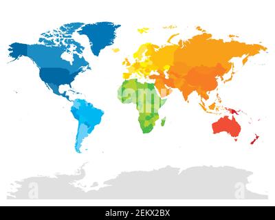 Bunte politische Karte der Welt Stock Vektor