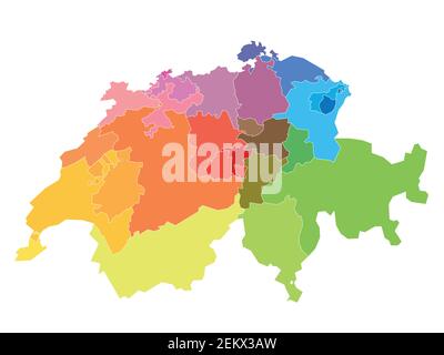 Schweiz - Karte der Kantone Stock Vektor