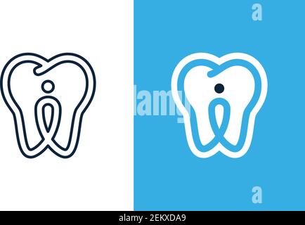 Einfache blaue Symbol der Zahnklinik isoliert auf weiß. Trend modernes Logo oder Grafik-Design-Emblem. Konzept der Adressfinder-Mapping und Lokalisierung von d Stock Vektor