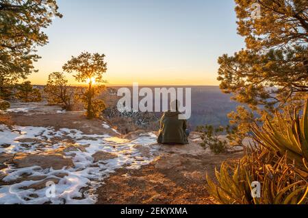 Snowy Grand Canyon Stockfoto