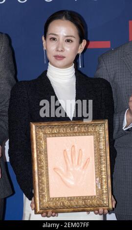12. November 2020 - Seoul, Südkorea : die südkoreanische Schauspielerin Cho Yeo-jeong nimmt am 12. November 2020 an einer Hands Printing-Veranstaltung für die "Blue Dragon Film Awards 41st" im CGV Cinema in Seoul, Südkorea, Teil. (Foto: Lee Young-ho/Sipa USA)