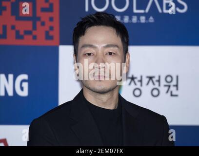 12. November 2020 - Seoul, Südkorea : der südkoreanische Schauspieler Park Hae-soo nimmt am 12. November 2020 an einer Hands Printing-Veranstaltung für die "Blue Dragon Film Awards 41st" im CGV Cinema in Seoul, Südkorea, Teil. (Foto: Lee Young-ho/Sipa USA)