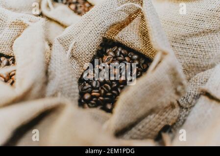Kaffee-Banner für Coffee Shop Transport Kaffee Ernte. Stockfoto