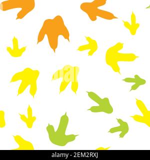 Dinosaurier Fußabdruck Spuren. Minimale Farbe Nahtloses Muster. Hintergrund mit Pfote, Klaue Raubtier. Dinosaurier Fußabdruck nahtlose Muster perfekt für Textil, Wrap und Tapete und Design Stock Vektor