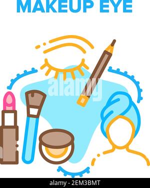 Make-Up Auge Und Brow Schönheit Vektor Konzept Farbe Stock Vektor