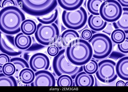 Geometrisches Kreis abstraktes Muster in Farbverlauf violett Stockfoto