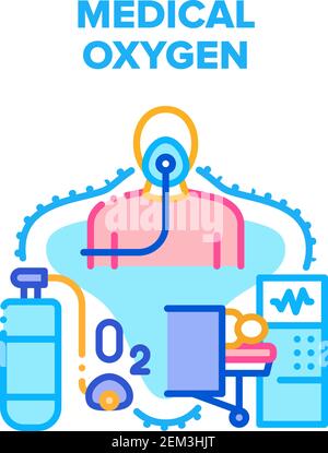 Medical Oxygen Vector Konzept Farbdarstellung Stock Vektor