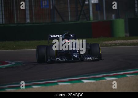 Imola, Italien. Februar 2021, 24th. #22 Yuki Tsunoda Alpha Tauri Toro Rosso Honda. Formel 1 Weltmeisterschaft 2021, Shakedown das neue Auto für die Saison 2021 von Alpha Tauri, Imola 24 Februar 2021. Kredit: Unabhängige Fotoagentur/Alamy Live Nachrichten Stockfoto