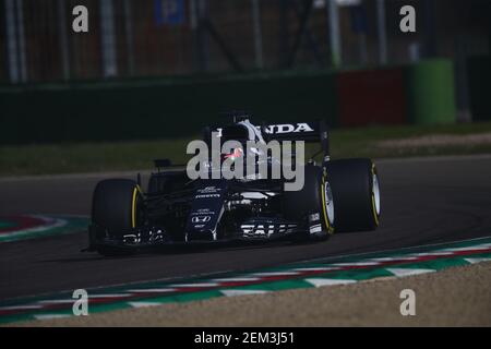 Imola, Italien. Februar 2021, 24th. #22 Yuki Tsunoda Alpha Tauri Toro Rosso Honda. Formel 1 Weltmeisterschaft 2021, Shakedown das neue Auto für die Saison 2021 von Alpha Tauri, Imola 24 Februar 2021. Kredit: Unabhängige Fotoagentur/Alamy Live Nachrichten Stockfoto