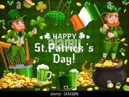 Saint Patrick Day Hausflagge 71x102 Cm - Doppelseitig, Wetterfest, Mit Kleeblatt-Motiv