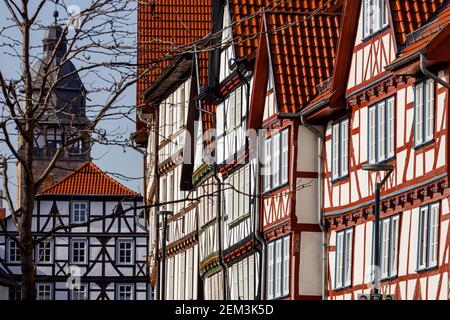 Fachwerkhäuser von Eschwege in Hessen Stockfoto