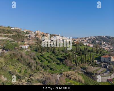 Torchiara Luftaufnahme, Cilento Nationalpark, Italien Stockfoto