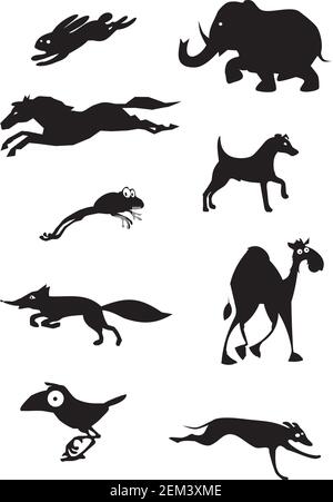 Set von lustigen Cartoon Tiere Stock Vektor