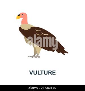Geier flaches Symbol. Farbe einfaches Element aus Wild West Kollektion. Creative Vulture Icon für Webdesign, Vorlagen, Infografiken und vieles mehr Stock Vektor