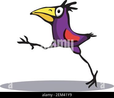 Lustige Cartoon Vogel, Vektor-Illustration Stock Vektor