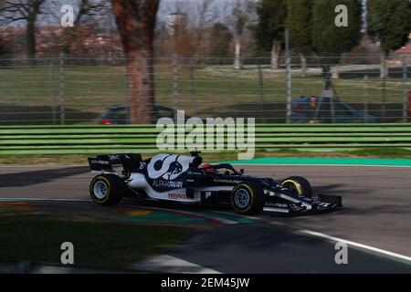 Imola, Italien. Februar 2021, 24th. #10 Pierre Gasly Alpha Tauri Toro Rosso Honda. Formel 1 Weltmeisterschaft 2021, Shakedown das neue Auto für die Saison 2021 von Alpha Tauri, Imola 24 Februar 2021. Kredit: Unabhängige Fotoagentur/Alamy Live Nachrichten Stockfoto