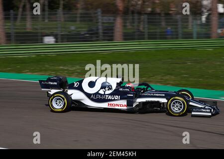 Imola, Italien. Februar 2021, 24th. #10 Pierre Gasly Alpha Tauri Toro Rosso Honda. Formel 1 Weltmeisterschaft 2021, Shakedown das neue Auto für die Saison 2021 von Alpha Tauri, Imola 24 Februar 2021. Kredit: Unabhängige Fotoagentur/Alamy Live Nachrichten Stockfoto