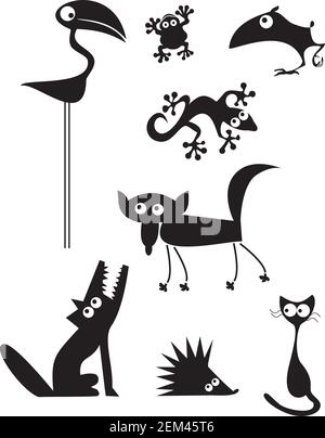 Set von lustigen Cartoon Tiere Stock Vektor