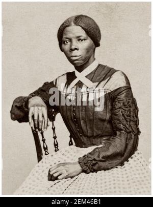 Carte-de-Visite Porträt des US Slave Trade Abolitionist Harriet Tubman (1820-1913), Detail, Foto von Benjamin F Powelson, 1868-1869 Stockfoto