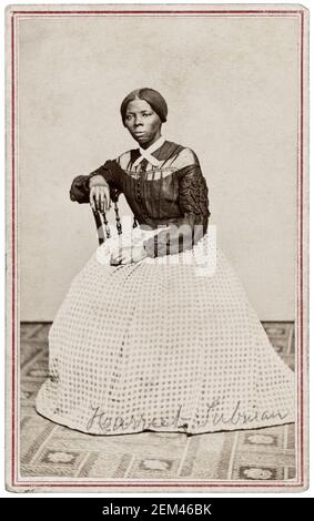 Carte-de-visite Porträt von Harriet Tubman (1820-1913), Abolitionist, US Anti Slavery Bewegung, Foto von Benjamin F Powelson, 1868-1869 Stockfoto