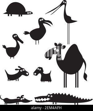Set von lustigen Cartoon Tiere Stock Vektor
