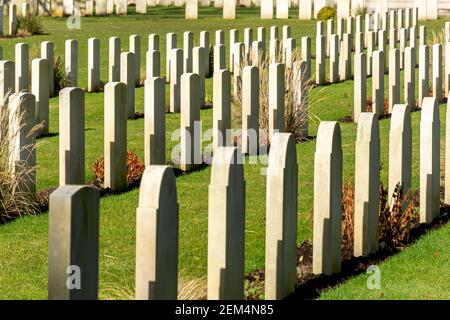 Commonwealth-Kriegsgräber auf dem Brookwood Military Cemetery in Surrey, England, Großbritannien Stockfoto