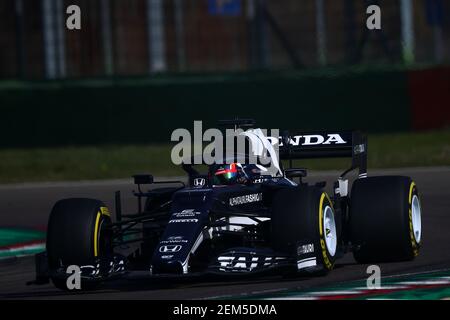 Imola, Italien. Februar 2021, 24th. #22 Yuki Tsunoda Alpha Tauri Toro Rosso Honda. Formel 1 Weltmeisterschaft 2021, Shakedown das neue Auto für die Saison 2021 von Alpha Tauri, Imola 24 Februar 2021.Foto Federico Basile FB PhotoImages/Insidefoto Credit: Insidefoto srl/Alamy Live News Stockfoto