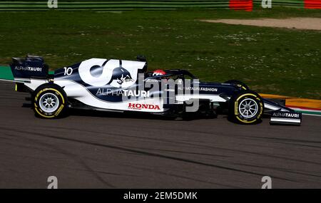 Imola, Italien. Februar 2021, 24th. #10 Pierre Gasly Alpha Tauri Toro Rosso Honda. Formel 1 Weltmeisterschaft 2021, Shakedown das neue Auto für die Saison 2021 von Alpha Tauri, Imola 24 Februar 2021.Foto Federico Basile FB PhotoImages/Insidefoto Credit: Insidefoto srl/Alamy Live News Stockfoto