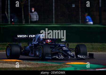Imola, Italien. Februar 2021, 24th. #22 Yuki Tsunoda Alpha Tauri Toro Rosso Honda. Formel 1 Weltmeisterschaft 2021, Shakedown das neue Auto für die Saison 2021 von Alpha Tauri, Imola 24 Februar 2021.Foto Federico Basile FB PhotoImages/Insidefoto Credit: Insidefoto srl/Alamy Live News Stockfoto