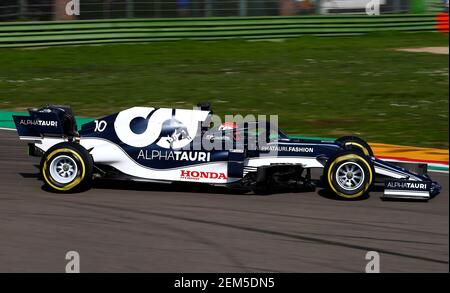 Imola, Italien. Februar 2021, 24th. #10 Pierre Gasly Alpha Tauri Toro Rosso Honda. Formel 1 Weltmeisterschaft 2021, Shakedown das neue Auto für die Saison 2021 von Alpha Tauri, Imola 24 Februar 2021.Foto Federico Basile FB PhotoImages/Insidefoto Credit: Insidefoto srl/Alamy Live News Stockfoto